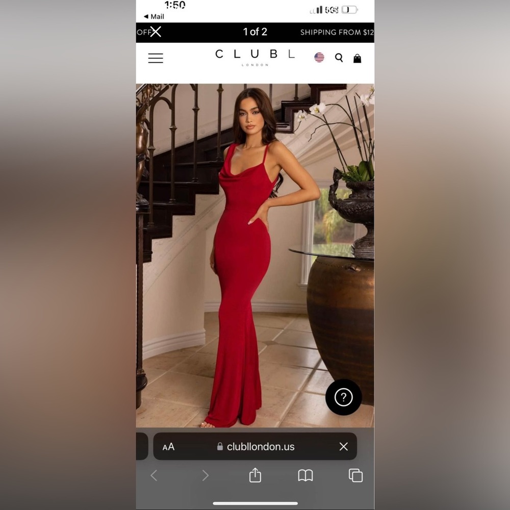 club L red ball gown size 6